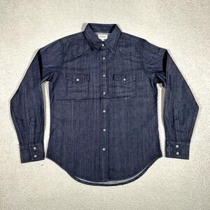 Hart n‎ Dagger Shirt Mens Small Blue Denim Rodeo Cowboy Bon Jovi Made in USA